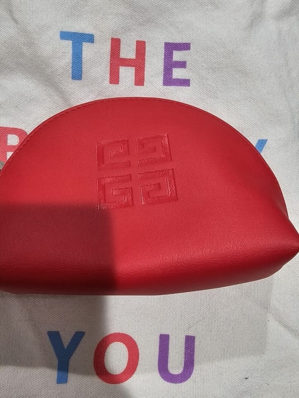 Givenchy Red Embossed Leather Pouch